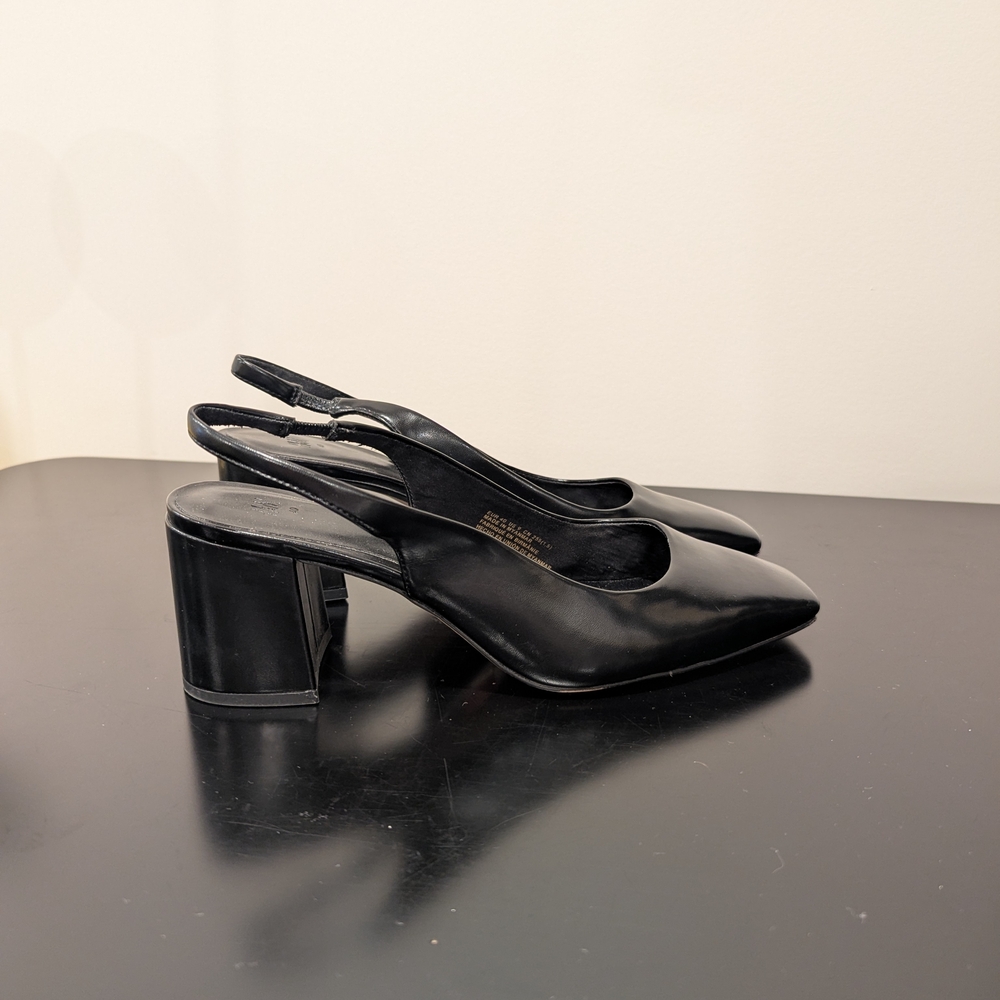 H&M Black Slingback Heels